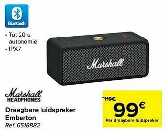 Carrefour Marshall draagbare luidspreker emberton aanbieding