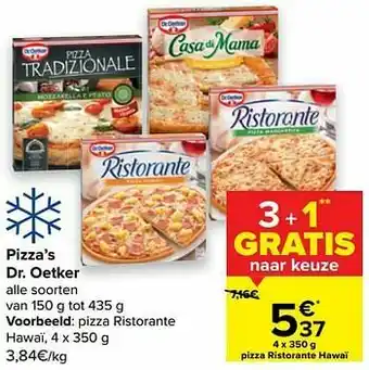 Carrefour Dr. oetker pizza ristorante hawaï aanbieding