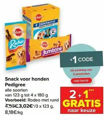 Carrefour Pedigree rodeo met rund aanbieding