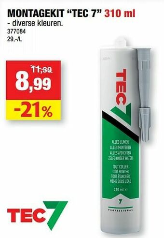 Hubo Montagekit tec 7 aanbieding