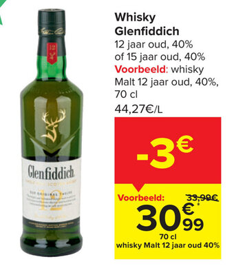 Carrefour Whisky Glenfiddich aanbieding