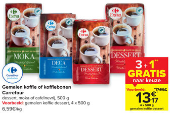 Carrefour Gemalen koffie of koffiebonen Carrefour aanbieding