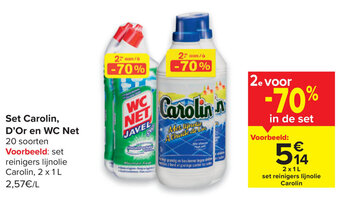 Carrefour Set Carolin, D'Or en WC Net aanbieding