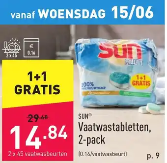 ALDI Sun vaatwastabletten 2-pack aanbieding