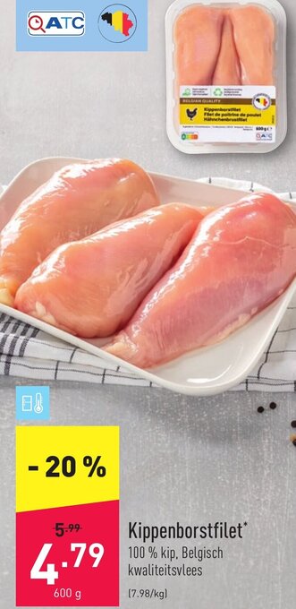 ALDI Kippenborstfilet 600g aanbieding