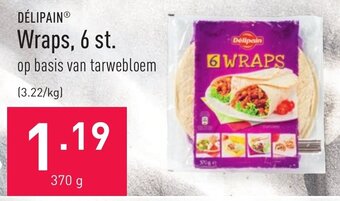 ALDI Delipain wraps, 6 st. 370g aanbieding