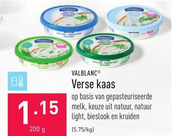 ALDI Valblanc verse kaas 200g aanbieding