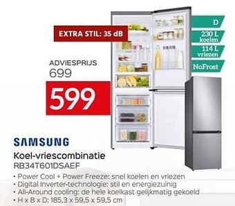 Samsung koel-vriescombinatie rb34t601dsaef