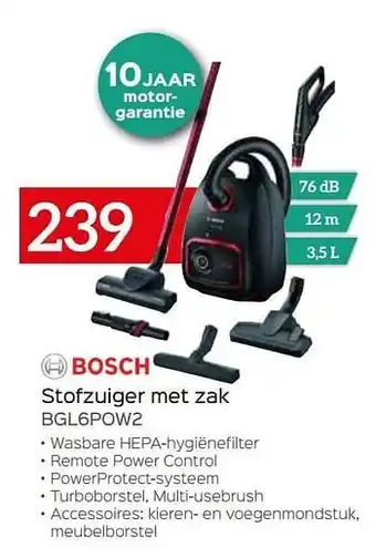 Selexion Bosch stofzuiger met zak bgl6pow2 3,5 l aanbieding