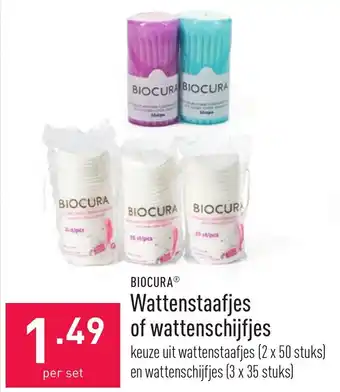 ALDI Biocura wattenstaafjes of wattenschijfjes aanbieding