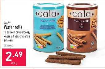 ALDI Gala wafer rolls 400g aanbieding