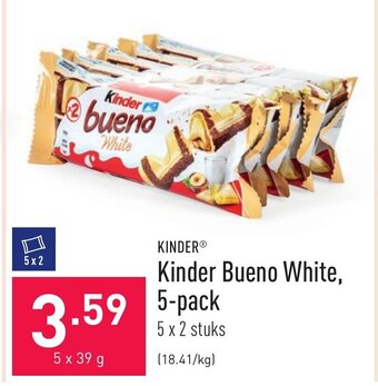 ALDI Kinder bueno white, 5-pack aanbieding