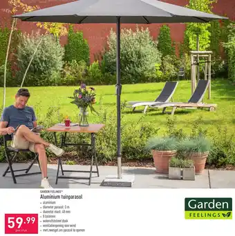 ALDI Garden feelings aluminium tuinparasol aanbieding