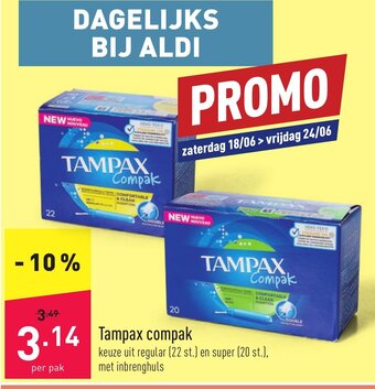 ALDI Tampax compak aanbieding