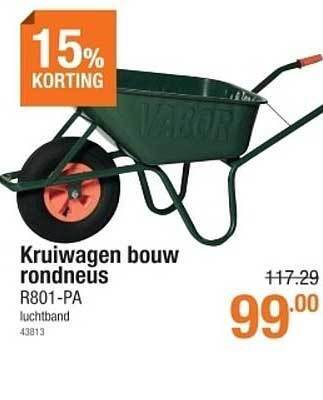Cevo Kruiwagen Bouw Rondneus aanbieding