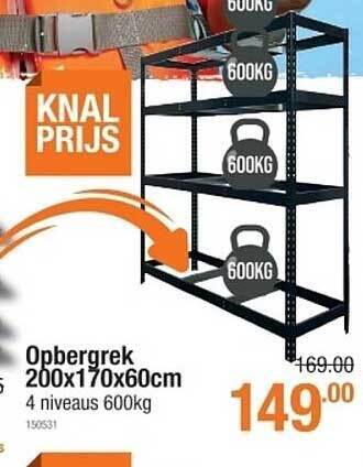 Cevo Opbergrek 200x170x60cm aanbieding