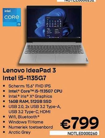CompuDeals Lenovo Ideapad 5 Intel I51135g7 aanbieding