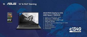 CompuDeals Asus Rog Zephyrus G14 Amd Ryzen 7 5800hs aanbieding
