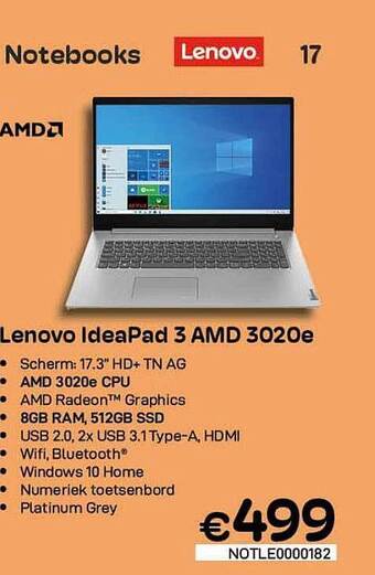 CompuDeals Lenovo Ideapad 3 Amd 3020e aanbieding