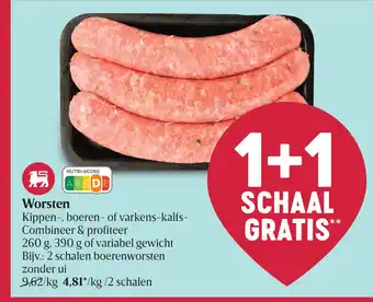 Delhaize Worsten 260 g 390 g aanbieding