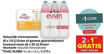 Carrefour Evian natuurlijk mineraalwater aanbieding