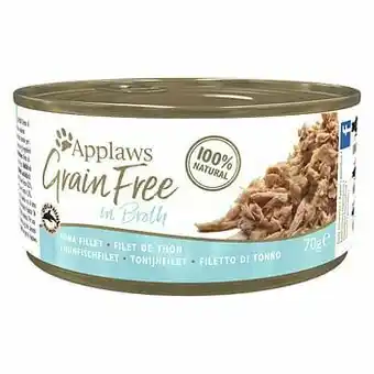 6x70g Grainfree in Broth Tonijnfilet Applaws Kattenvoer