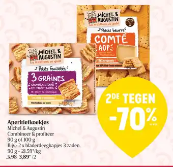 Delhaize Aperitiefkoekjes Michel & Augustin Combineer & profiteer 90g of 100g aanbieding