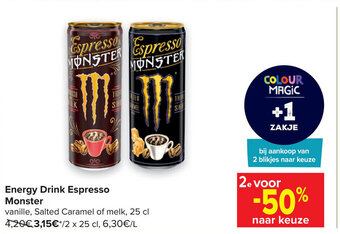 Carrefour Energy Drink Espresso Monster aanbieding