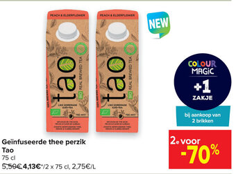 Carrefour Geinfuseerde thee perzik Tao aanbieding