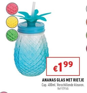 Ananas Glas Met Rietje
