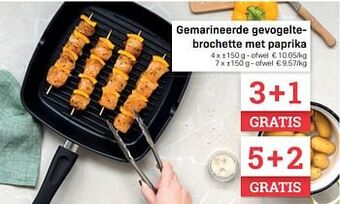 Buurtslagers Gemarineerde gevogeltebrochette met paprika aanbieding