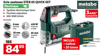 Metabo Scie-sauteuse STEB 65 QUICK SET