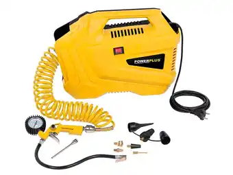 Hubo Powerplus X POWX1706 compressor 1100W olievrij + 11 accessories aanbieding