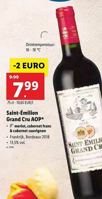 Lidl Saint-emilion Grand Cru Aop aanbieding