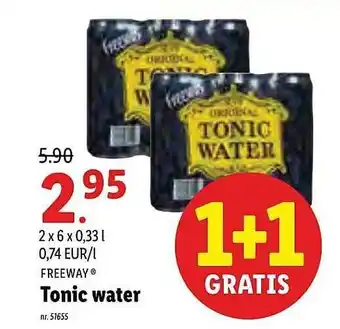 Lidl Freeway Tonic Water 1+1 Gratis aanbieding