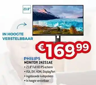 Exellent Philips monitor 242s1ae aanbieding