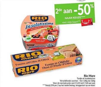 Intermarché Rio Mare Tonijn Of Insalatissime aanbieding