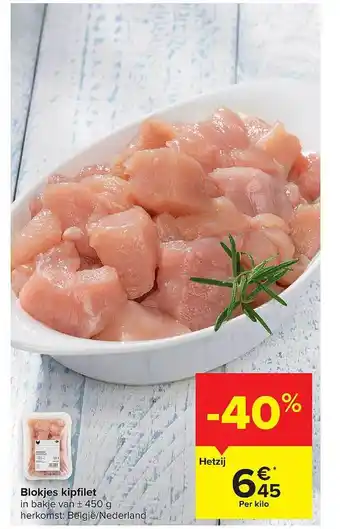 Carrefour Blokjes Kipfillet aanbieding