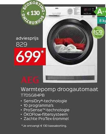 Selexion Aeg Warmtepomp Droogautomaat aanbieding