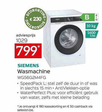 Selexion Siemens Wasmachine aanbieding