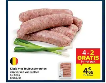Carrefour Kistje Met Toulouserworsten Van Varken Van Weeler aanbieding