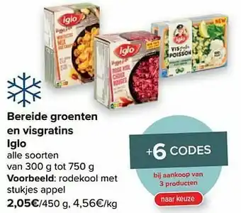 Iglo rodekool met stukjes appel