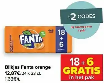Carrefour Market Blikjes fanta orange aanbieding