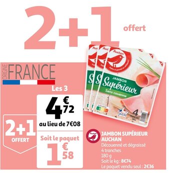 Auchan Jambon Supérieur Auchan aanbieding