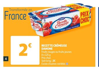 Auchan Recette Crémeuse Danone aanbieding