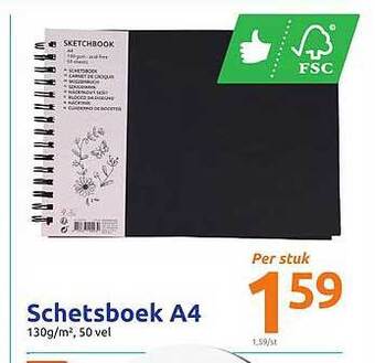 Action Schetsboek A4 aanbieding