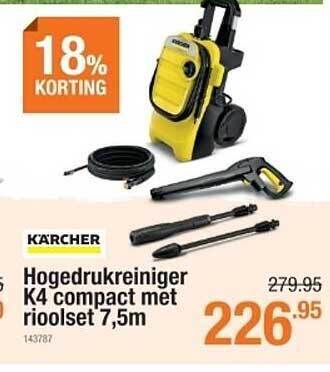 Cevo Karcher Hogedrukreiniger K4 Compact Met Rioolset 7,5m aanbieding