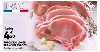 Auchan Porc : Demi Longe Tranchée Avec Os aanbieding