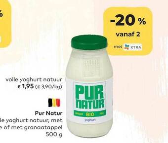 Bio Planet Pur Natur Volle Yoghurt Natuur 500g aanbieding
