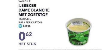 Bidfood Van Gils Ijsbeker Dame Blanche Met Zoetstof aanbieding